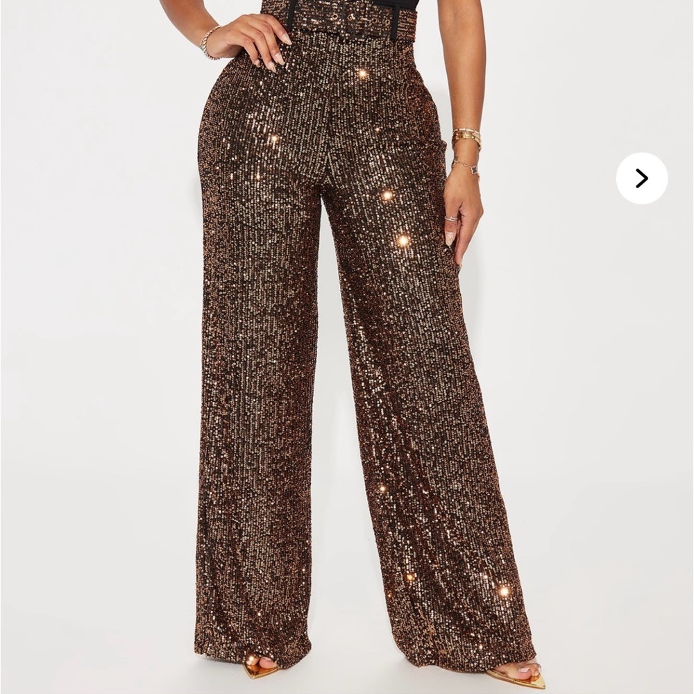FASHION NOVA Sequin Wide-Leg JUMPSUIT - Picture 3 of 5